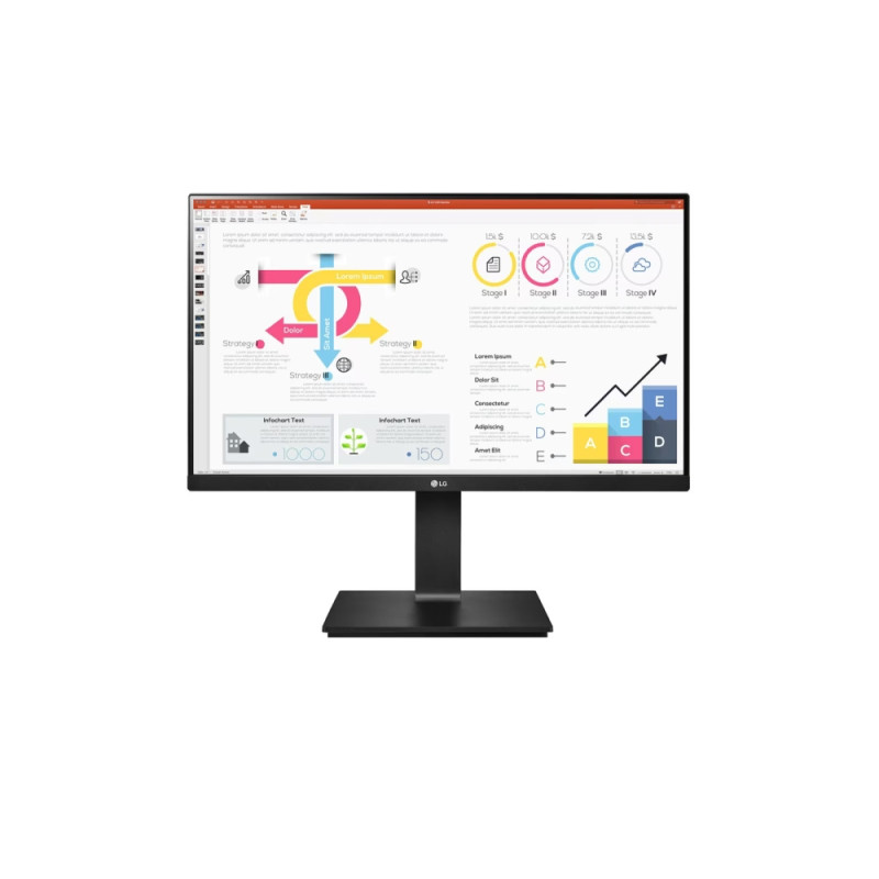 LG 24QP750P-B, 23.8" IPS, AG, 5ms, 2500:1, QHD 2560x1440, HDR10, sRBG 99-, AMD FreeSync, Reader Mode, USB Type-C, HDMI, Displ