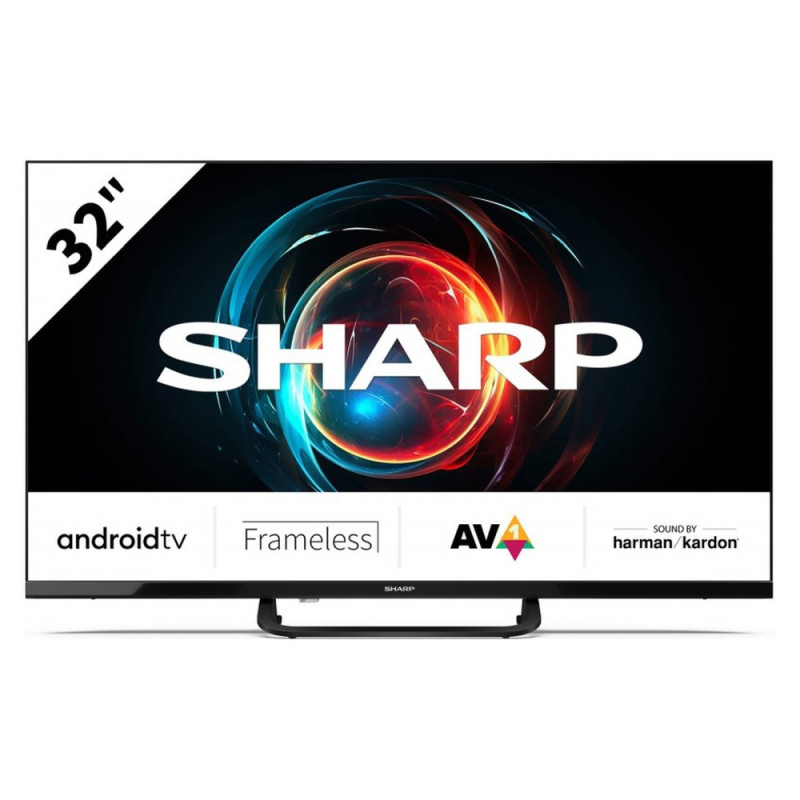 Sharp 32FH8E, 32" LED Android TV, FULL HD 1920x1080 Frameless, 1 000 000:1, DVB-T/T2/C/S/S2, Active Motion 400, HARMAN/KARDON