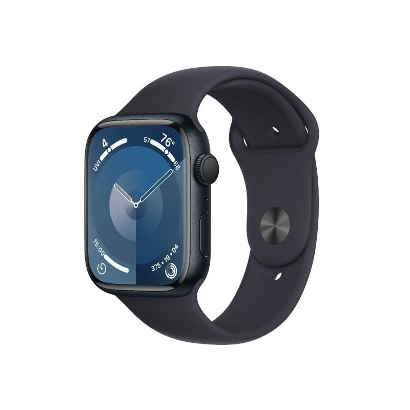 Apple Watch Series 9 GPS 45mm Midnight Aluminium Case with Midnight Sport Band - S/M