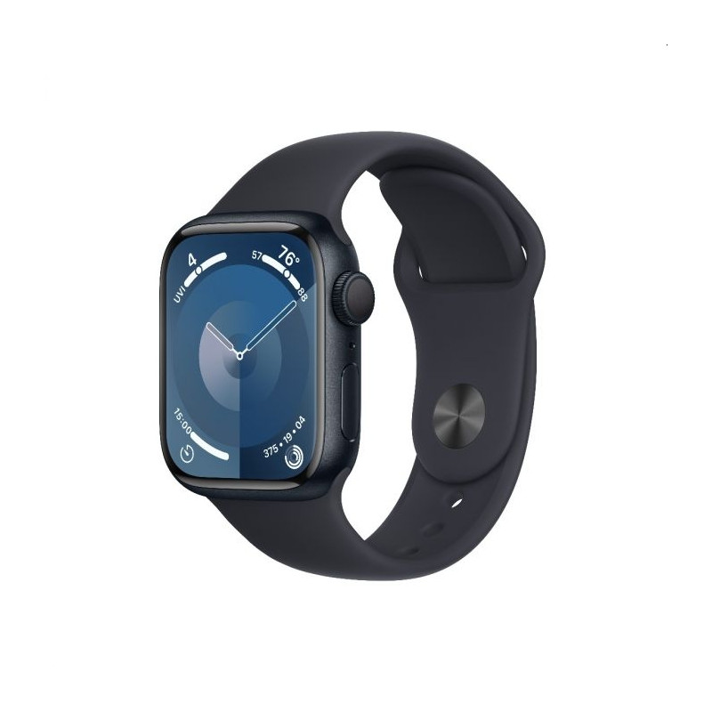 Apple Watch Series 9 GPS 41mm Midnight Aluminium Case with Midnight Sport Band - M/L