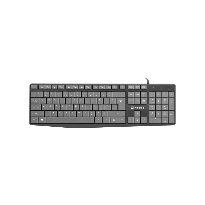 Natec keyboard Nautilus SLIM Black-Grey US layout