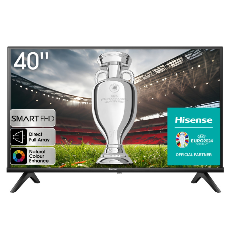 Hisense 40" A4K, Full HD 1920x1080, DLED, HDR, HLG, DTS HD, Smart TV, WiFi, WiFi Direct, 2xHDMI, 2xUSB, LAN, CI+, DVB-T2/C/S2