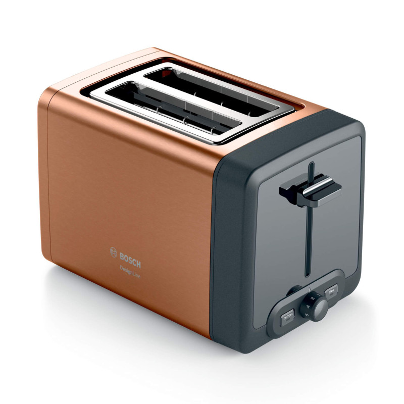 Bosch TAT4P429, Toaster,DesignLine, 820-970 W, Auto power off, Defrost and warm setting, Lifting high, Honey