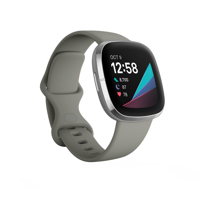 Fitbit Sense, Sage Grey Silver Stainless Steel