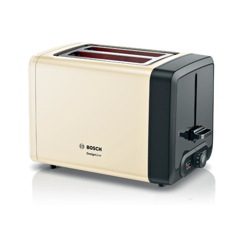 Bosch TAT4P427, Toaster, DesignLine, 820-970 W, Auto power off, Defrost and warm setting, Lifting high, Beige