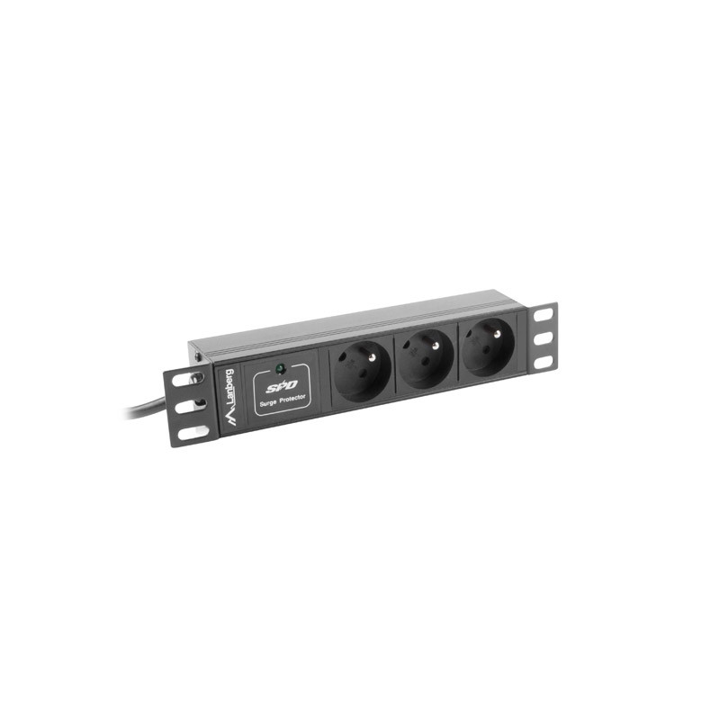 Lanberg power distribution unit (PDU) 10"1U 16A 3X 230V PL 2M, black