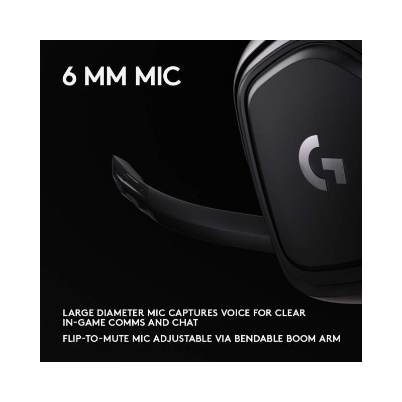 Геймърски слушалки Logitech G432, Микрофон, Черни