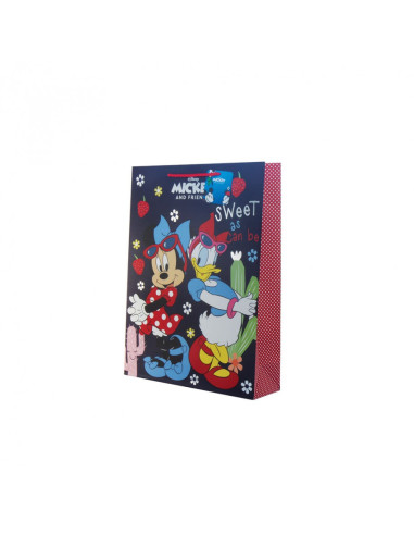 Торбичка подаръчна 18x11x23 см, картон 210 г/м2, Mickey/Minnie Foil