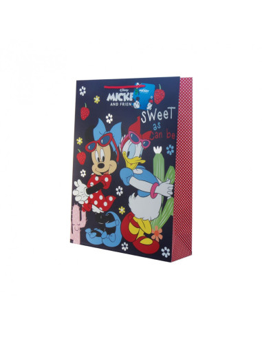 Торбичка подаръчна 26x12x32 см, картон 210 г/м2, Mickey/Minnie Foil