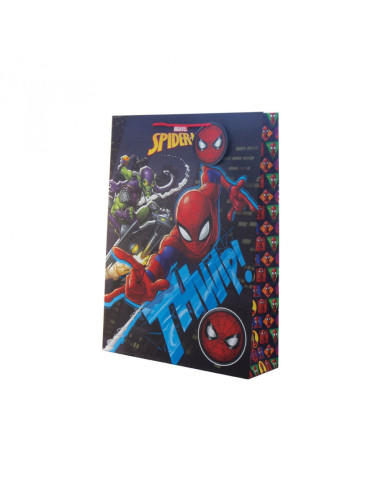 Торбичка подаръчна 26x12x32 см, картон 210 г/м2, Spiderman