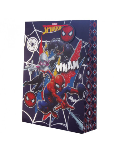 Торбичка подаръчна 33x10x45 см, картон 210 г/м2, Spiderman Foil